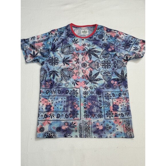 Kronic Prints All Over Marijuana Cannabis Leaf Men's XXL T-Shirt Paisley Flower - Picture 1 of 5
